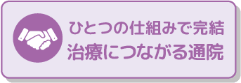 ひとつの仕組みで完結治療につながる通院